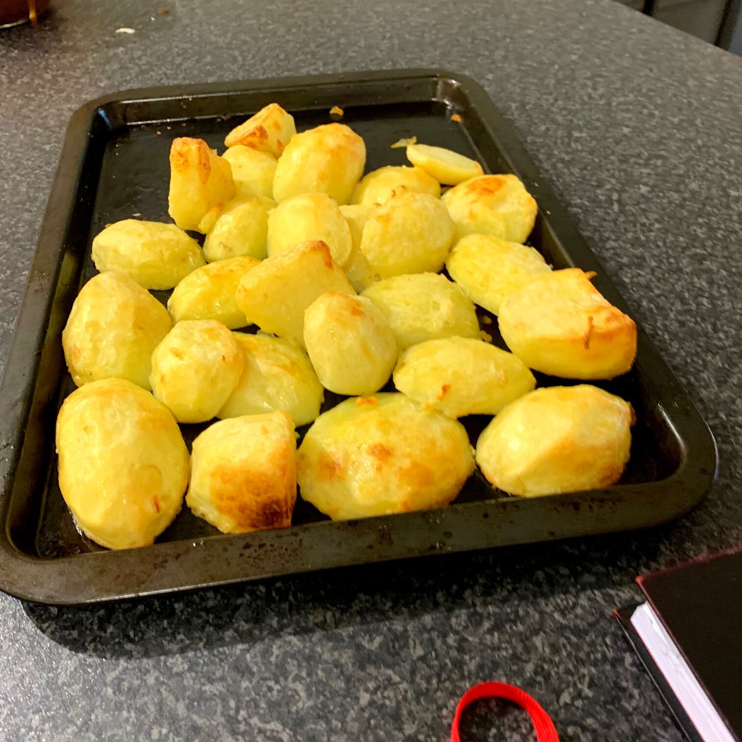 The dinner with vegetables from the allotment