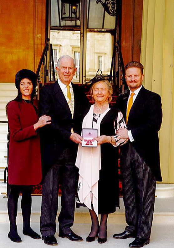 left to right) Fiona Coomer, Ian Coomer, Wendy Coomer MBE, Alastair Coomer