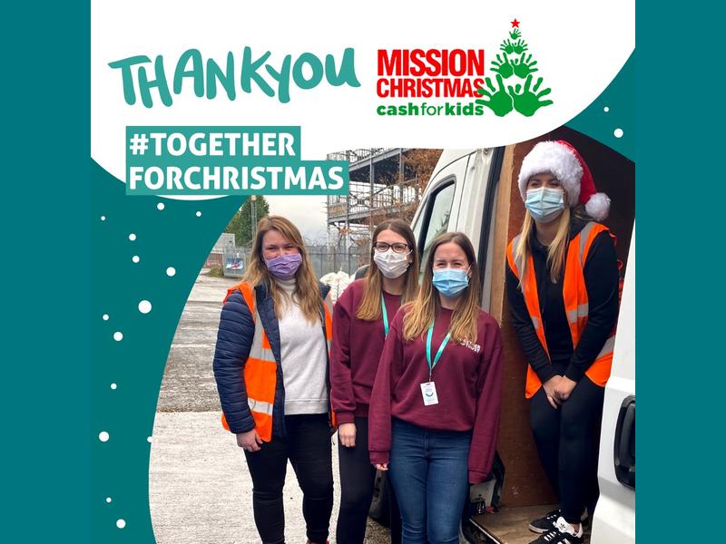 A huge 'thank you' to Cash for Kids Greater Manchester for their amazing #MissionChristmas2021 donations to our Christmas Appeal.