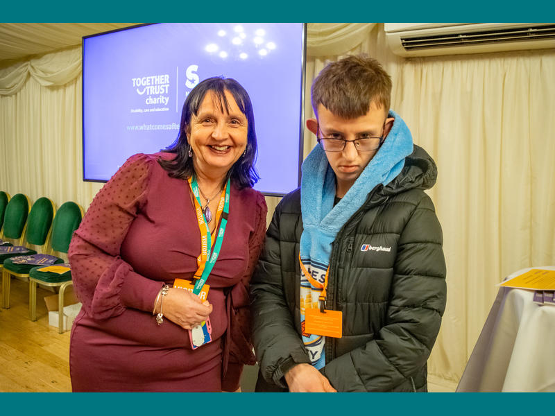 Student Lewis and staff member Zena attending the event.