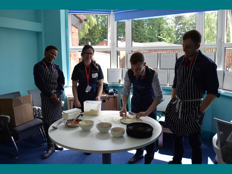 The Gusto’s team on the day. From left to right - Muzy, Francesca, Mikey and Sean during the pizza making workshop.