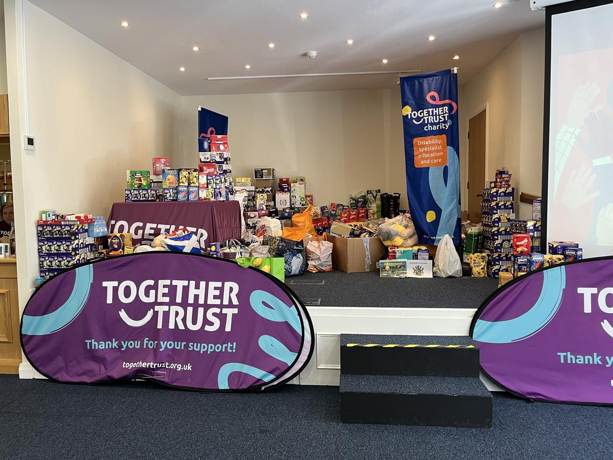 A picture of all the chocolate eggs, treats and goodies that were collected as a part of our Easter appeal