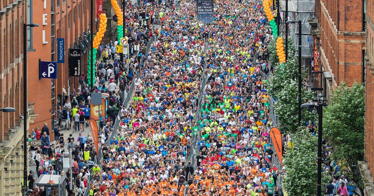 A group of runners in Manchester