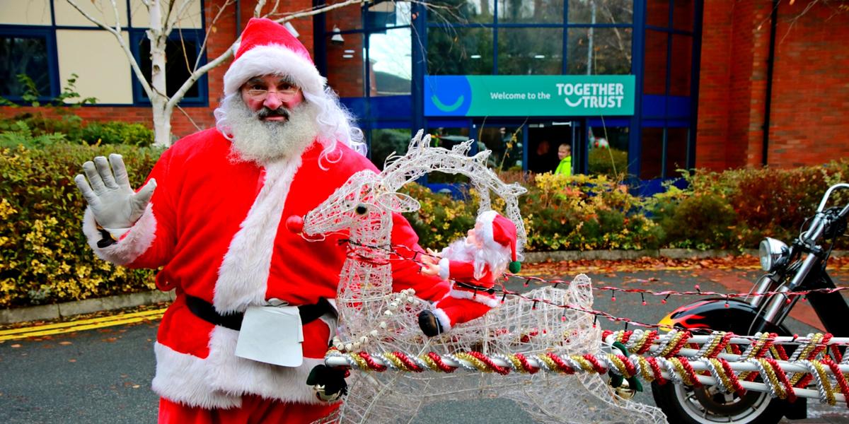 Santa Claus at Roughley's toy drop - photo by Impact Photography - Cheshire