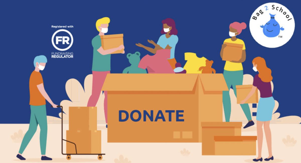 an illustration of people collecting for declutter and donate