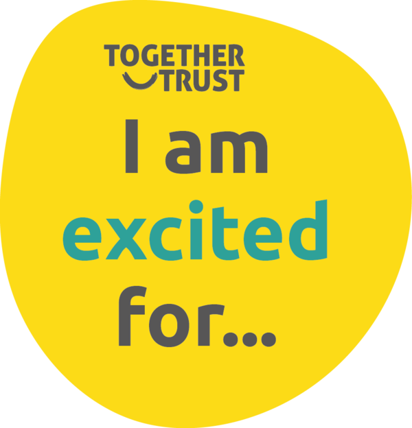 A yellow sticker with the text "I am excited for.." A yellow sticker with the text "I am excited for.."