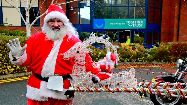 Santa Claus at Roughley's toy drop - photo by Impact Photography - Cheshire