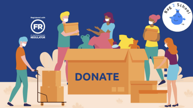 an illustration of people collecting for declutter and donate