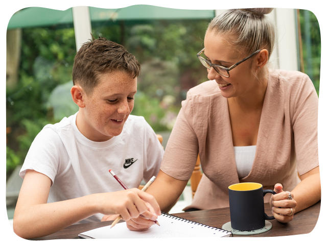 Foster carer and young person