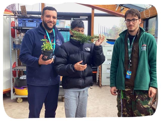 Tom (right) with student and tutor Kane at Bridge College